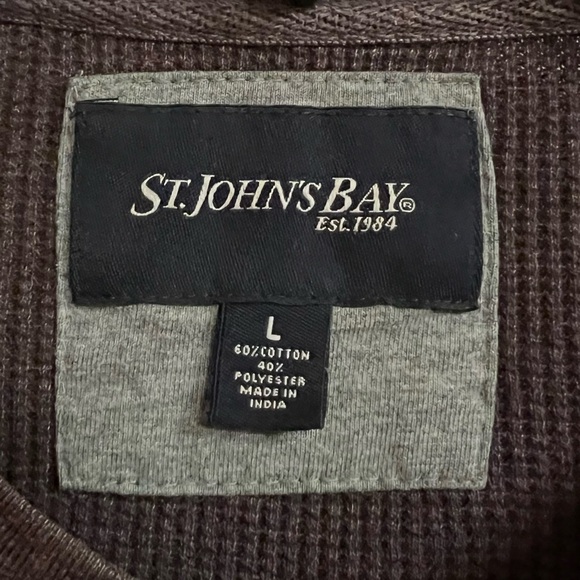 St John’s Bay Men’s Thermal Henley Shirt, large - Picture 3 of 7